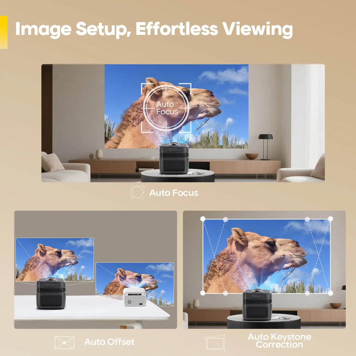 Proyector Magcubic HY450C 900ANSI 8K 4K Nativo 1080P Ultra Corta Distancia Allwinner H726 Auto Offset BT5.4 WIFI6 Asistente de Voz