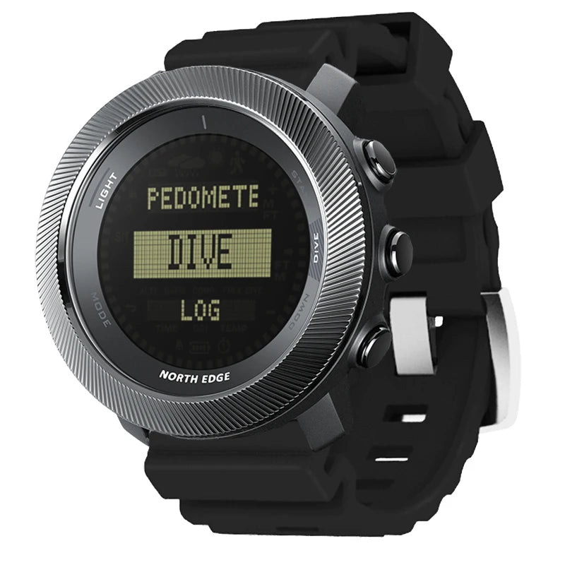 Reloj digital para hombre NORTH EDGE APACHE-D, para buceo libre, deportes al aire libre, natación, sumergible 100M, con altímetro, barómetro y brújula