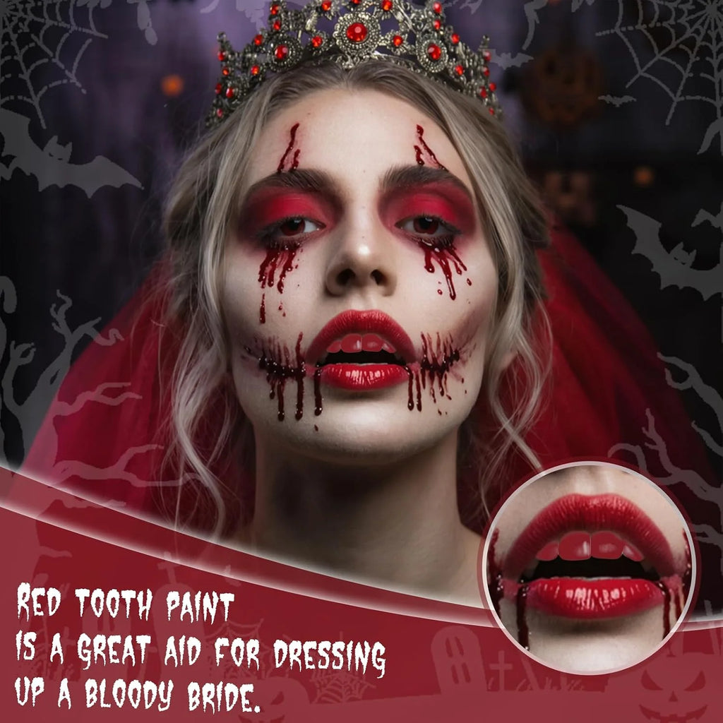 Pintura dental profesional roja y negra para maquillaje de efectos especiales de Halloween