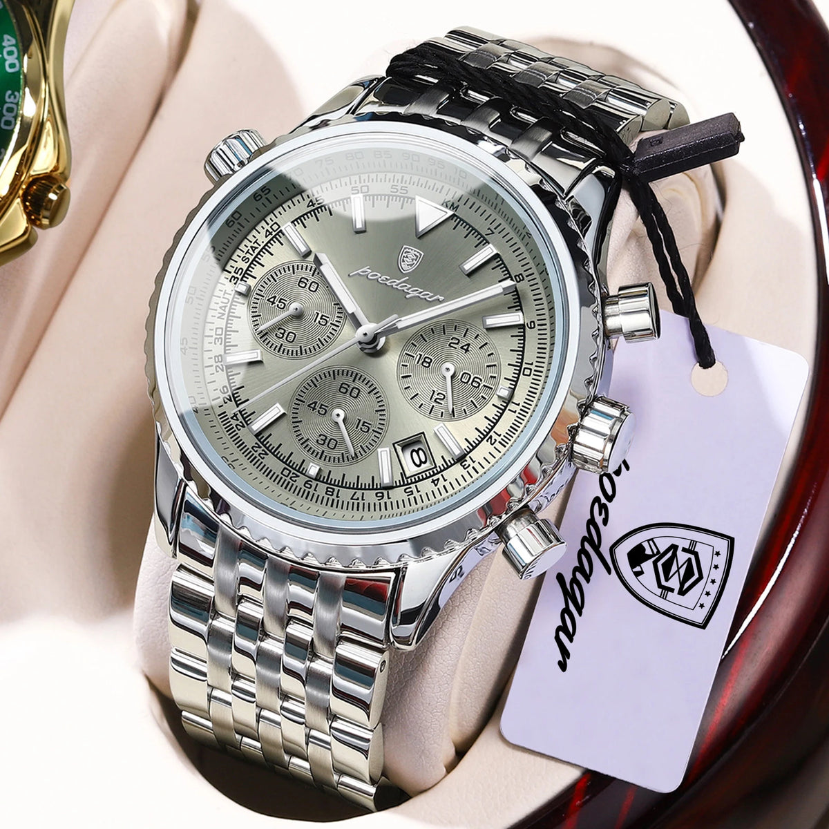 Reloj de pulsera deportivo para hombre POEDAGAR, cronógrafo con fecha, reloj de acero inoxidable, reloj de cuarzo luminoso e impermeable de moda para hombre