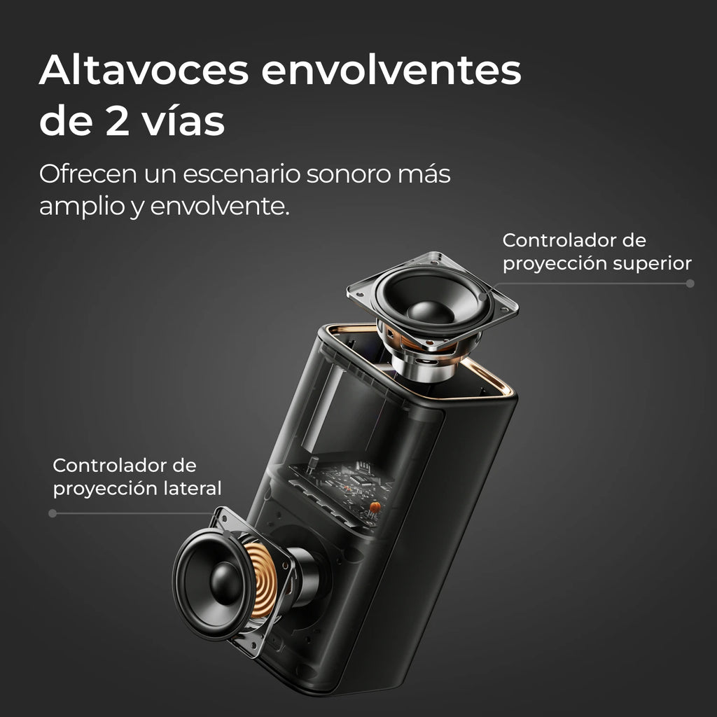 Barra de Sonido Profesional ULTIMEA Serie Skywave 5.1.4 Canales con Dolby Atmos, Sistema de Sonido Envolvente con Subwoofer de 8 Pulgadas y 2 Altavoces Traseros