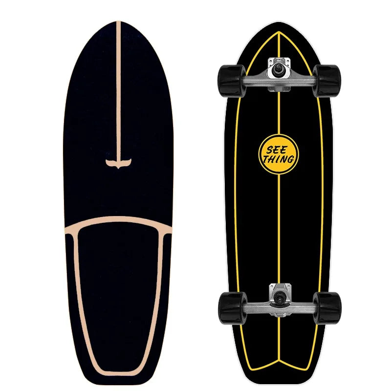 Surf Land Skateboard Arce Single Kick Carving Cruiser Skate Board Longboard Pumping Cool Side Sport Street Gym al aire libre