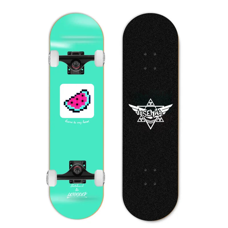 Patineta de Doble Kick para Principiantes, 7 Capas de Madera de Arce, Cuatro Ruedas, Cruiser Urbano, Tabla Completa para Adultos, Hombres, Mujeres y Adolescentes