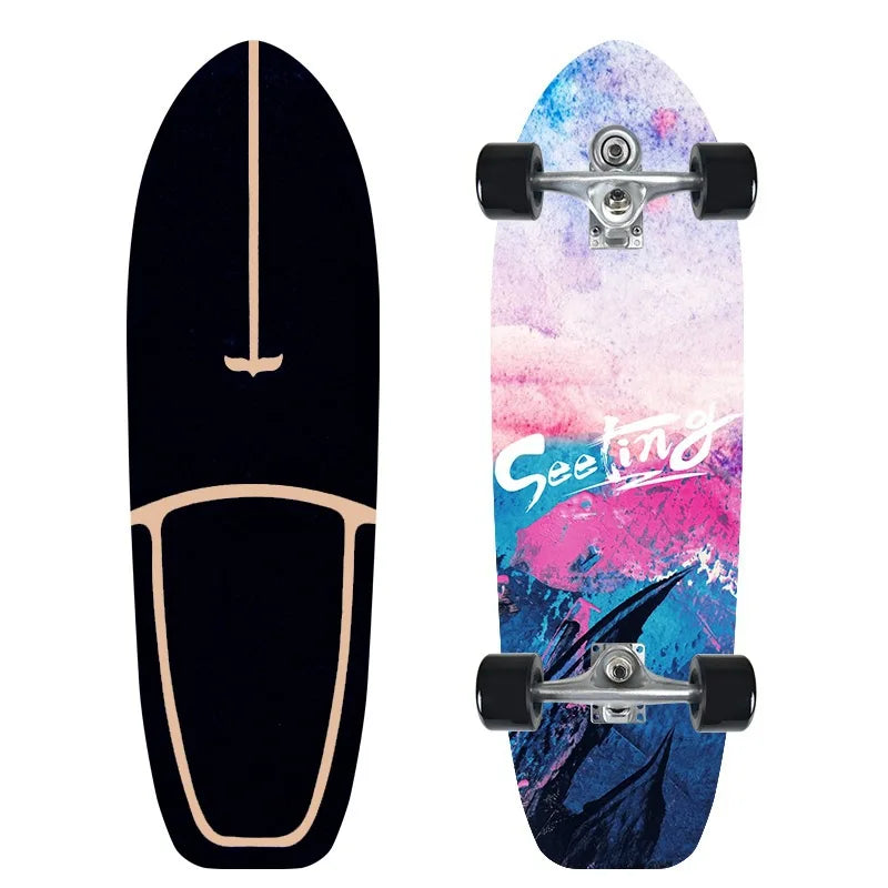 Monopatín de surf individual CX7 de arce para carving, cruiser, longboard, para pumping, deportivo y genial