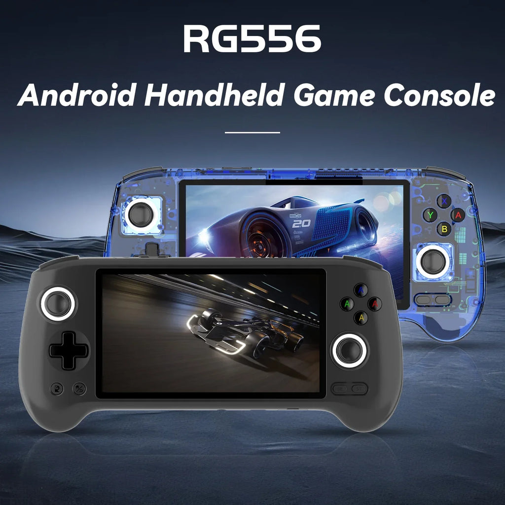 Consola de Juegos Portátil ANBERNIC RG556, Pantalla AMOLED de 5.48 Pulgadas, Android, Batería de 5500 mAh, Reproductor de Videojuegos Portátil con Bluetooth