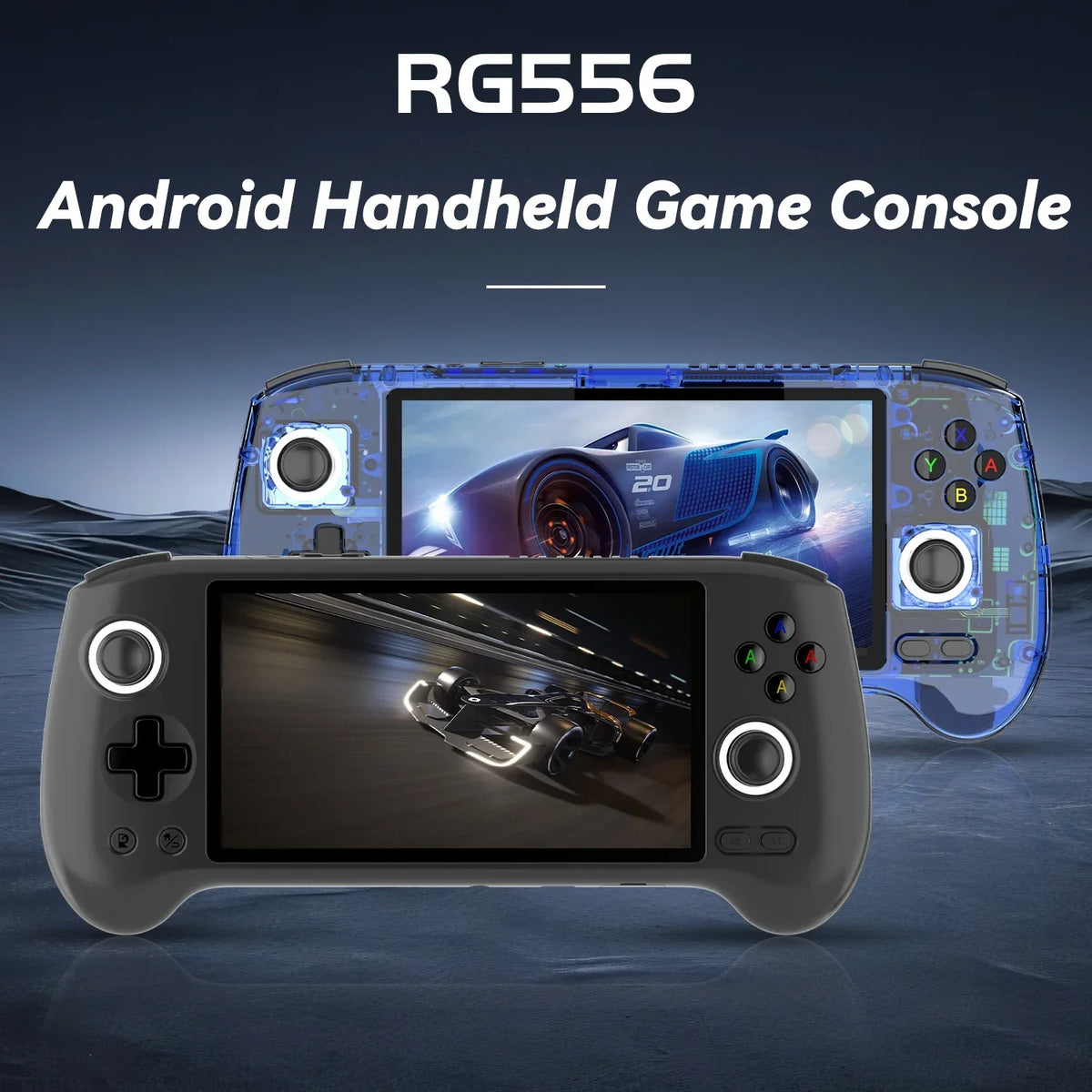 Consola de Juegos Portátil ANBERNIC RG556, Pantalla AMOLED de 5.48 Pulgadas, Android, Batería de 5500 mAh, Reproductor de Videojuegos Portátil con Bluetooth