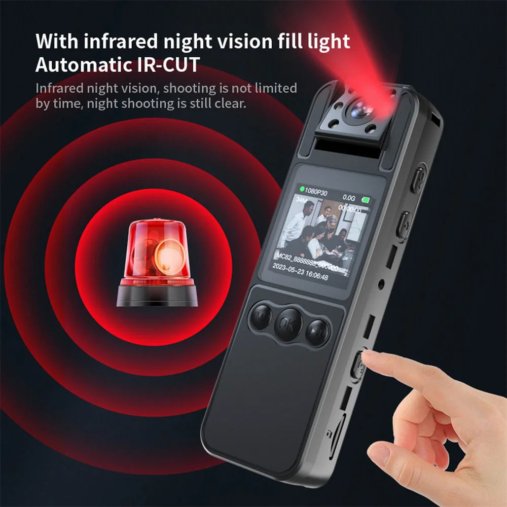 Nueva Mini cámara HD de 1080P, grabadora de vídeo Digital portátil BodyCam 180, cámara de policía de visión nocturna infrarroja giratoria, videocámara pequeña