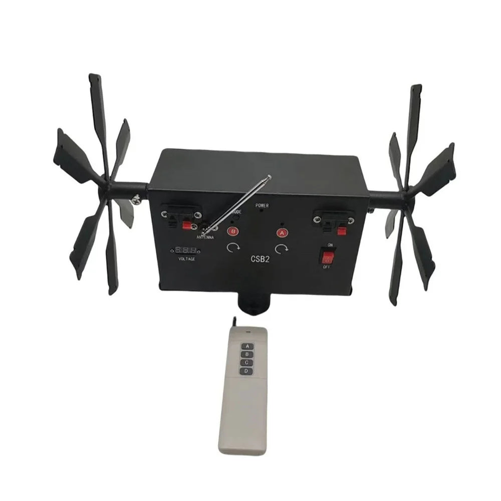 Máquina de efectos de luz con llama fría, equipo de escenario con control remoto inalámbrico de doble rueda giratoria, máquina de molino de viento de una sola rueda para bodas