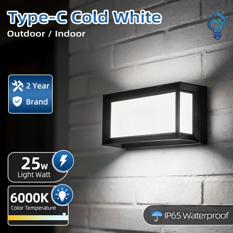 Aplique de pared LED para exteriores, lámpara de pared impermeable IP65, iluminación LED para exteriores, luces de porche para balcón, jardín, hogar y dormitorio, 85-220V