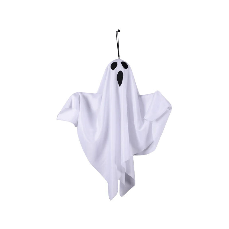 Lámpara fantasma colgante con luz para Halloween, decoración de fantasma de tela con luz LED a pilas, adorno colgante de fantasma espeluznante para dormitorio