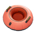 Trineo Inflable Redondo para Tubing de Nieve con Diseño Plegable de PVC, Asiento Central Cómodo y Asas de Transporte para Exteriores en Invierno