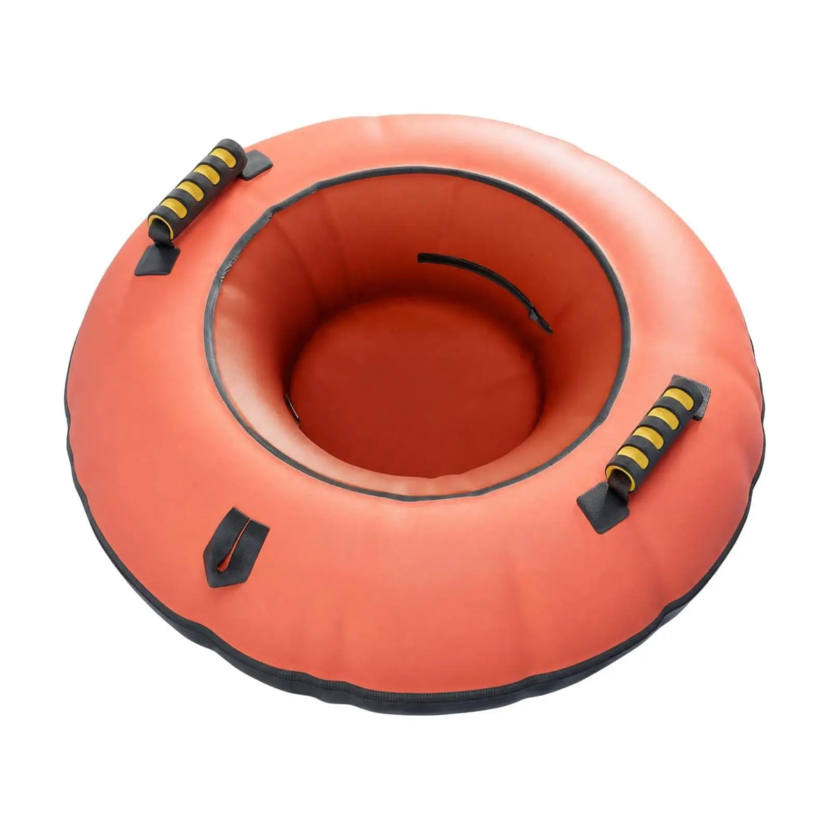 Trineo Inflable Redondo para Tubing de Nieve con Diseño Plegable de PVC, Asiento Central Cómodo y Asas de Transporte para Exteriores en Invierno