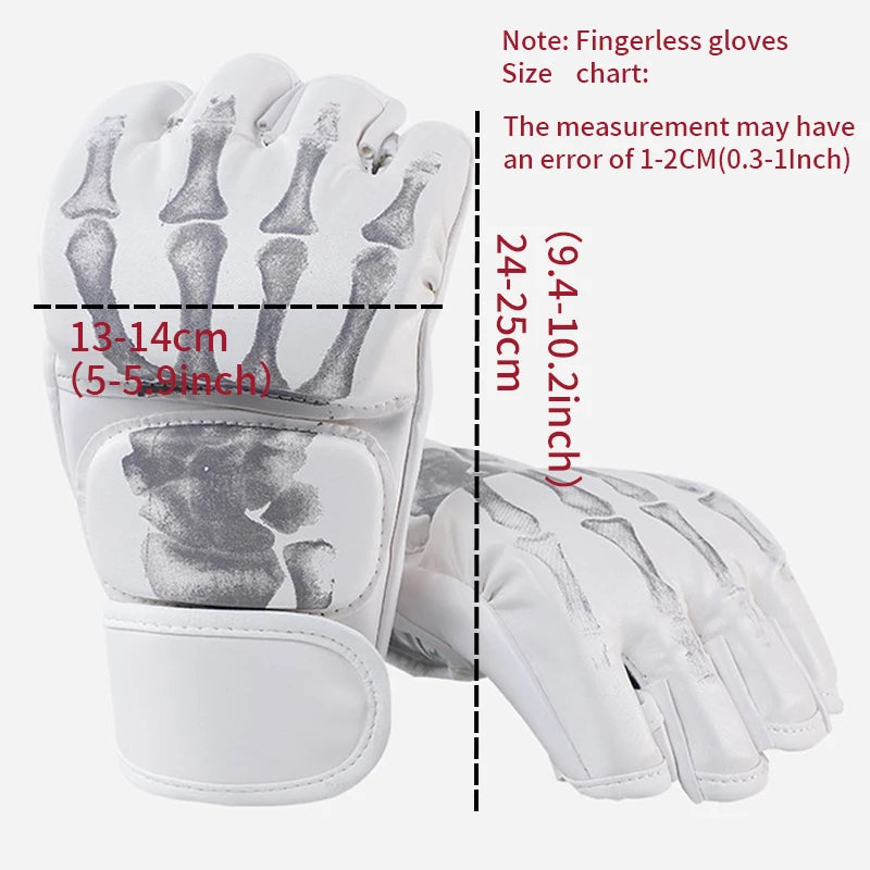 1 par de guantes de medio dedo, guantes de boxeo, guantes de entrenamiento
