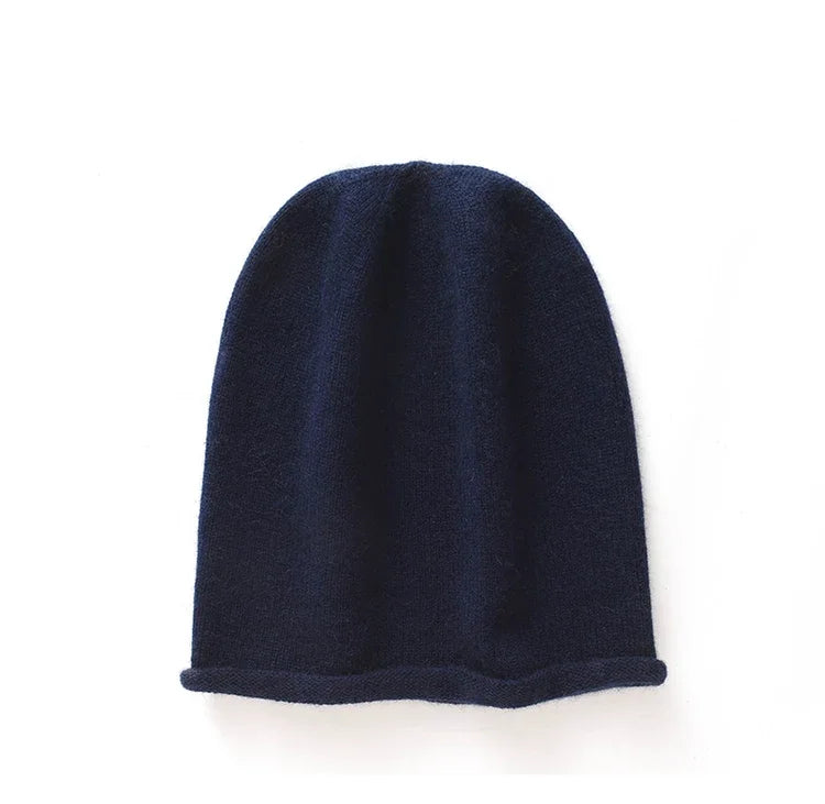 2025 invierno Unisex 100 gorros de cachemira al aire libre Casual mantener caliente Color sólido gorro de punto de cachemira mujeres/hombres gorras de cobertura
