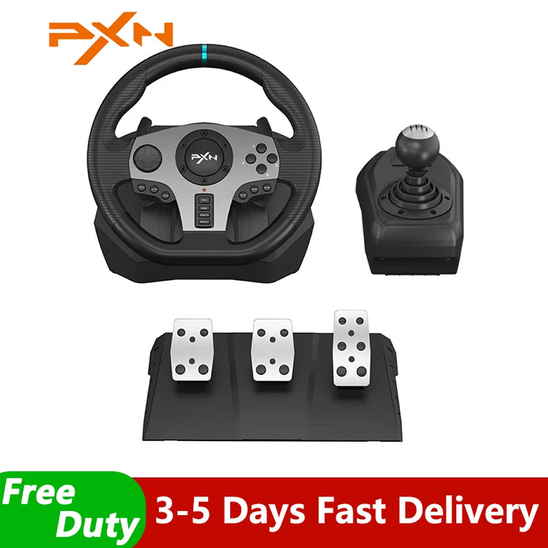 Volante de carreras PXN V9 Gen2/V9 270°/900° para simulador de juegos en PS4, PS3, PC Windows 7/8/10/11, Xbox One, Xbox Series X/S