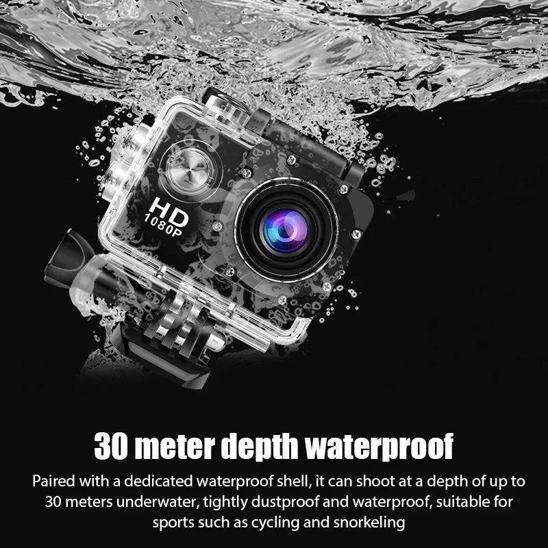 Cámara deportiva subacuática impermeable multifuncional conducción al aire libre deportes DV esquí buceo Cámara de acción cámara de vídeo para casco