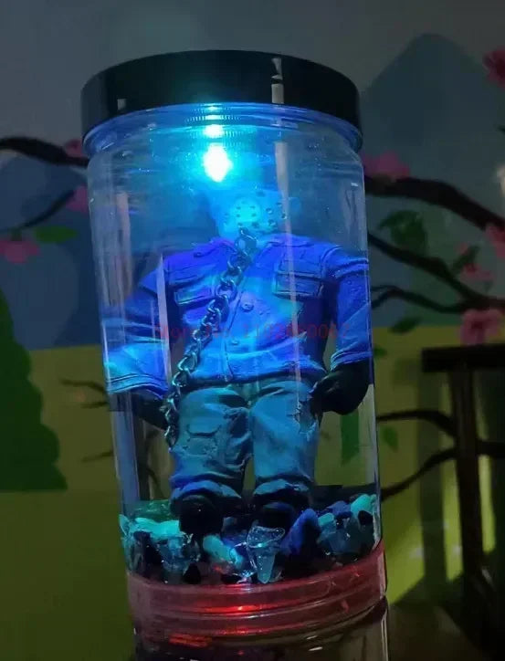 Jason Voorhees-Lámpara de agua de coleccionista, figura de terror del viernes Jason Lives, recuerdo de Halloween, luz nocturna, decoración del hogar, juguete, regalo para niños