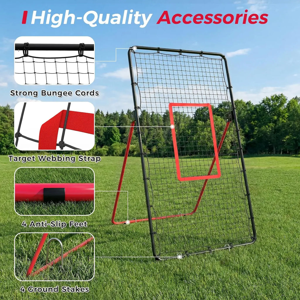 Red de Rebote Plegable y Ajustable para Voleibol, 178x101cm, Red de Entrenamiento Grande para Rebotes, Multiángulo para Bumping, Spiking y Setting