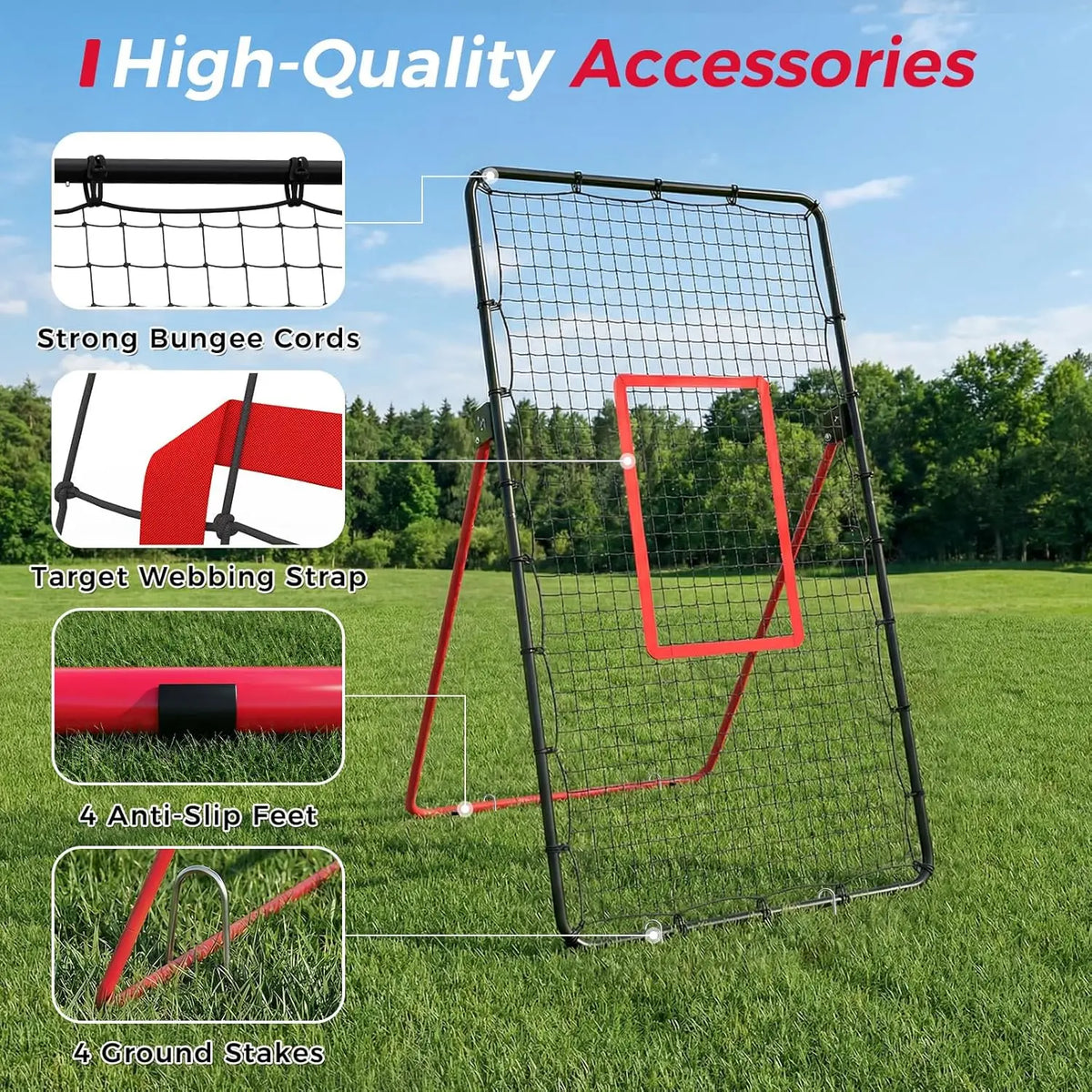 Red de Rebote Plegable y Ajustable para Voleibol, 178x101cm, Red de Entrenamiento Grande para Rebotes, Multiángulo para Bumping, Spiking y Setting