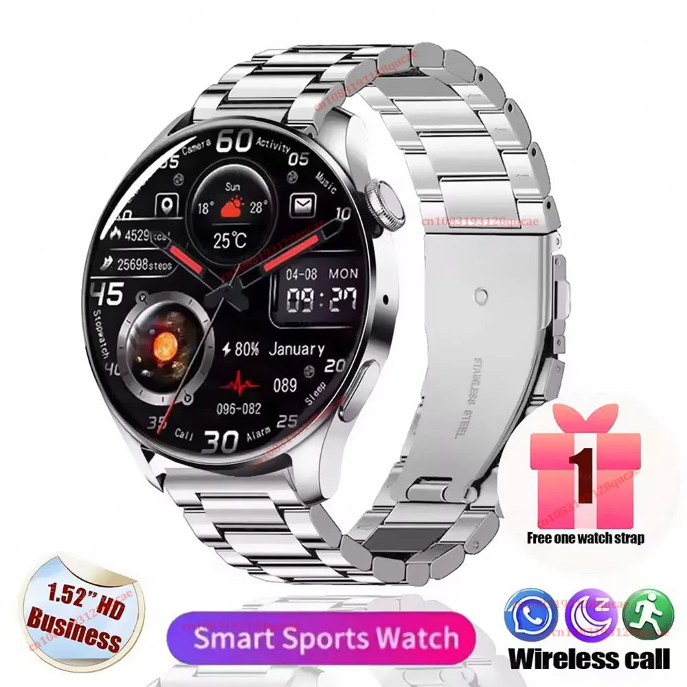 Smartwatch 2026 para hombre con pantalla AMOLED HD, trayectoria de movimiento GPS, frecuencia cardíaca, llamadas Bluetooth, resistente al agua, para Android e iOS Ht30