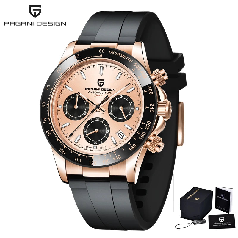 PAGANI Design Chronograph Quartz Watches Sports Sapphire Stainless Steel Waterproof watch for Men Reloj Hombre PD166