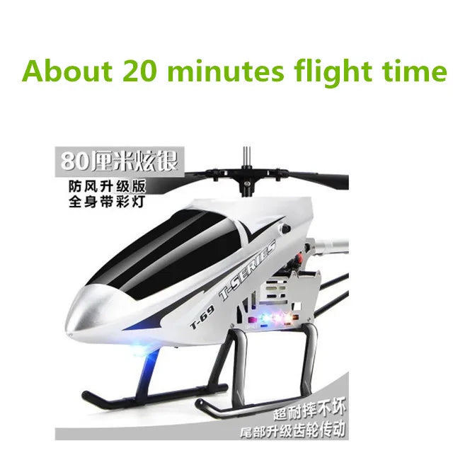 Nuevo helicóptero Rc 3.5CH 80cm avión grande Extra duradero con luces LED aleación para exteriores helicópteros RC distancia de Control 100m