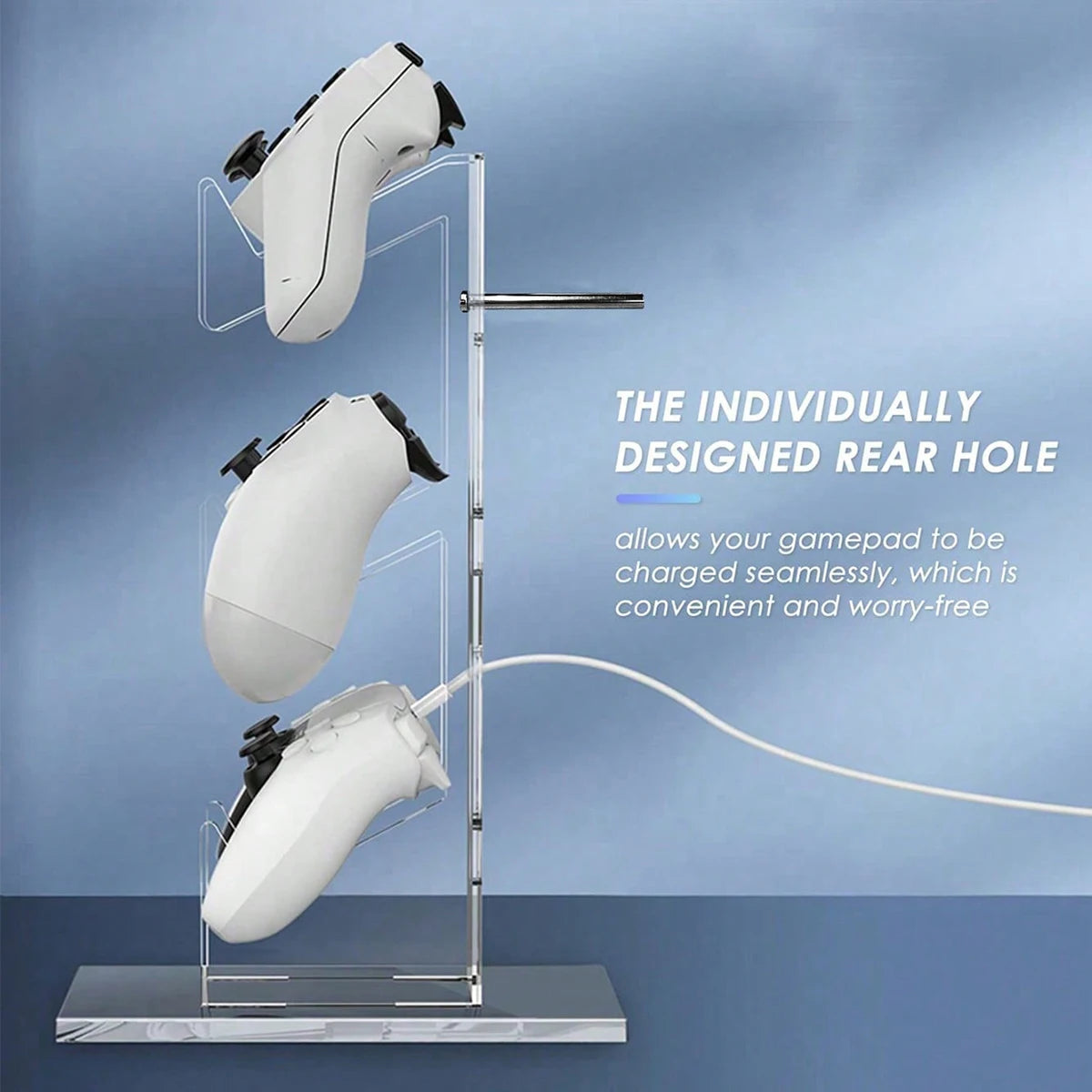 Soporte universal de 3 niveles para mandos y auriculares, accesorios de juego para almacenamiento de PS5 y PS4, colores negro, blanco y transparente