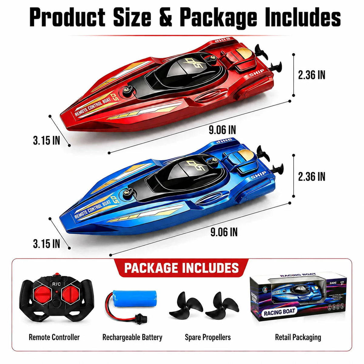 Lancha teledirigida de alta velocidad 2.4G, barco de control remoto, lancha rápida de carreras con doble motor impermeable, juguete acuático recargable para niños, piscina, lago, al aire libre