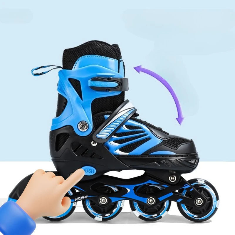 Patines en Línea Profesionales para Principiantes, Zapatos de Patinaje Transpirables con Parte Superior Flexible, Ajuste Cómodo y Suave para Adultos y Adolescentes