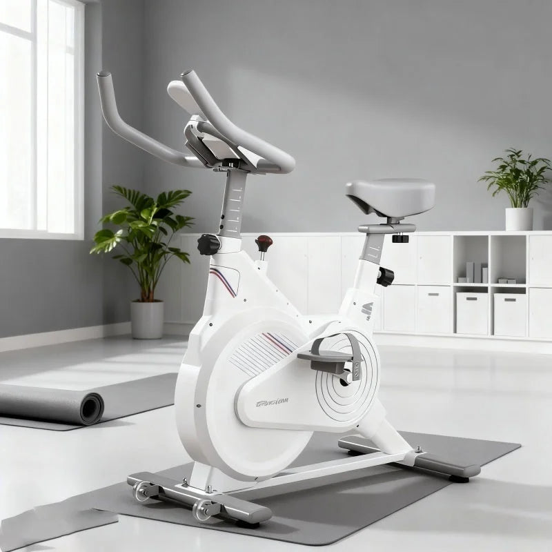 Bicicleta Estática de Spinning para Interiores, Bicicleta de Ejercicio con Resistencia Magnética Silenciosa y Monitor LCD, Equipo de Ejercicio Cardiovascular para Gimnasio en Casa