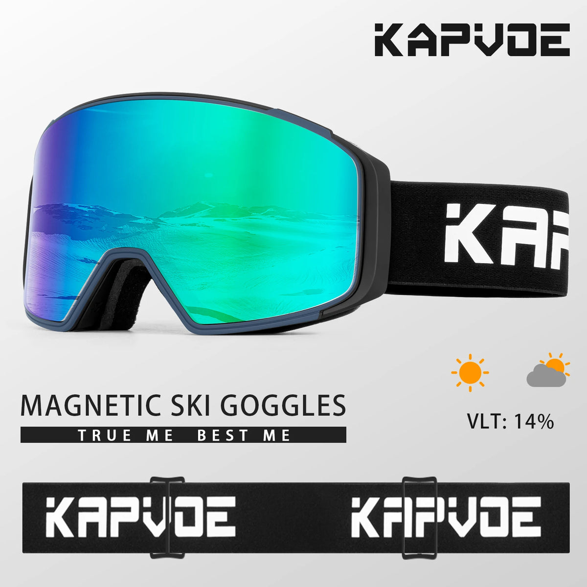 KAPVOE lente de atracción magnética deportes al aire libre gafas de esquí fotocromáticas protección esquí Snowboard correa antideslizante gafas de nieve