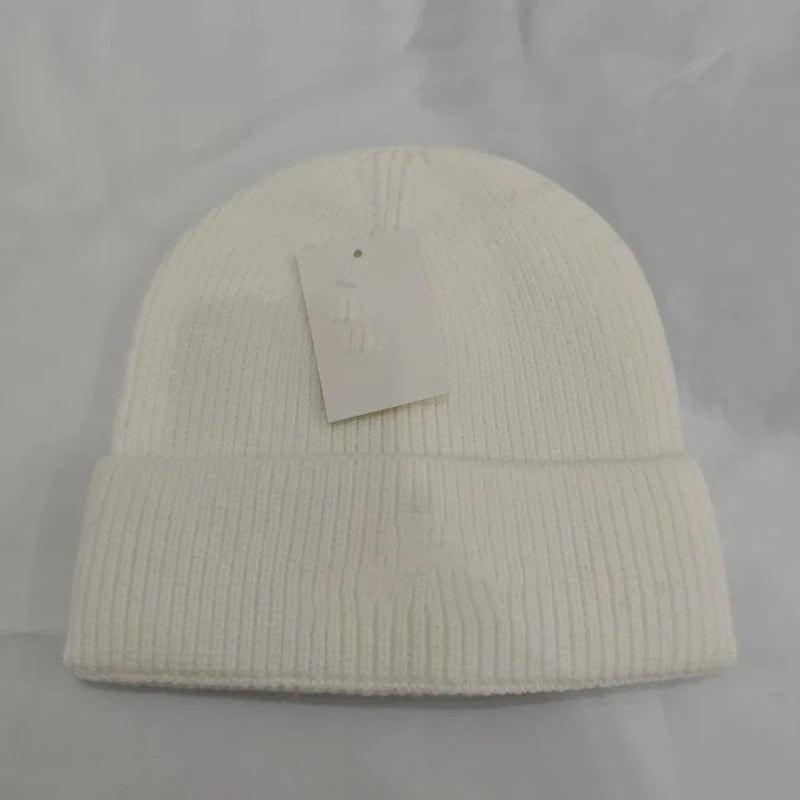 Gorro de punto con letras bordadas para otoño e invierno, moderno y versátil, gorro de lana cálido.