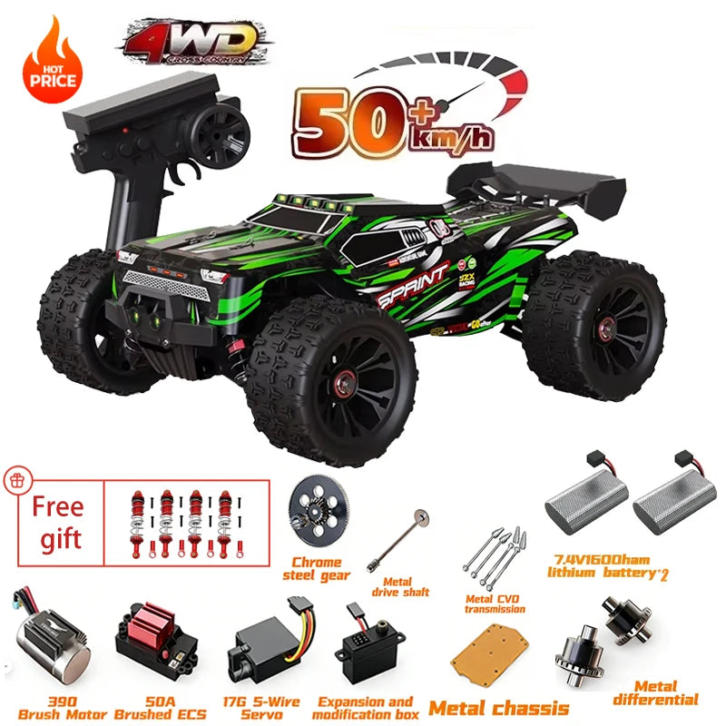 SG116MAX SCY9522 1:16 Auto de Carreras de Alta Velocidad con Derrape a 80KM/H, Motor sin Escobillas, 4WD, 9522PRO 50KM/H, Auto RC Todoterreno, Juguetes para Niños, Regalo