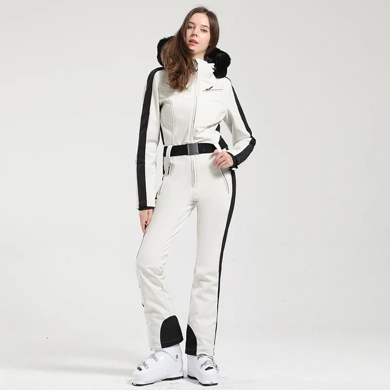 Traje de esquí para mujer, mono, térmico, grueso, impermeable, a prueba de viento, ropa deportiva para exteriores, snowboard, montaña, nuevo, Invierno
