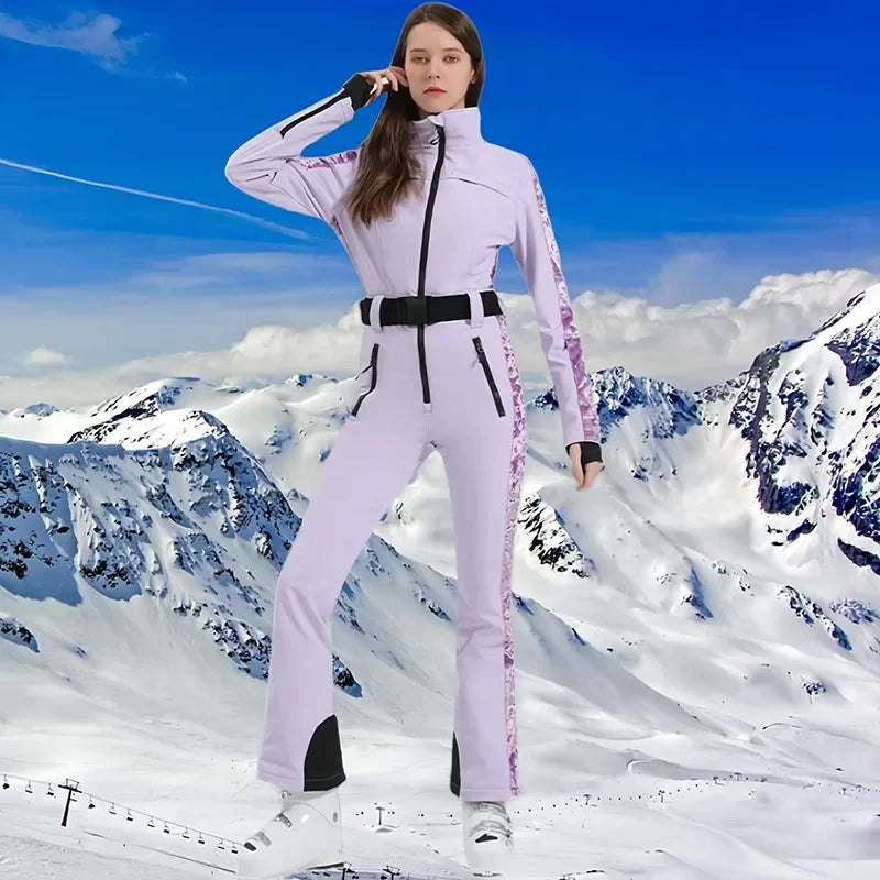 Trajes de Esquí de Invierno 2026, Ajustados, para Mujer, Chaqueta de Snowboard para Exteriores, Overoles Cálidos, Impermeables y Resistentes al Viento, Traje de Esquí de una Pieza