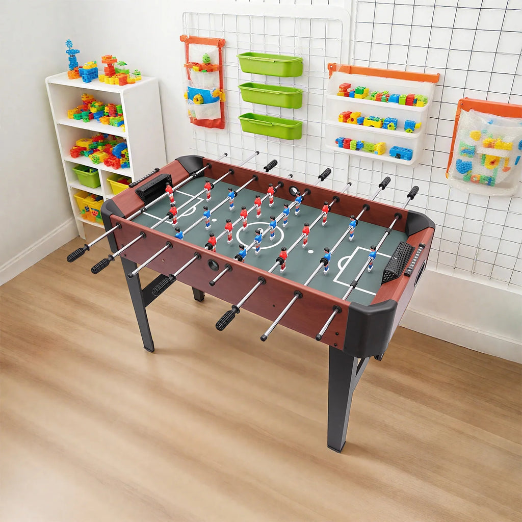 Mesa de futbolín de estructura resistente de 8 varillas para una experiencia de fútbol real en juegos familiares interactivos