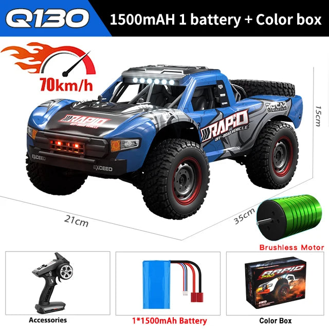 Coche teledirigido WLtoys Q130 1:14 2.4G todoterreno, furgoneta de escalada, modelo de carreras RC con motor de escobillas de alta velocidad, juguete por control remoto, regalo
