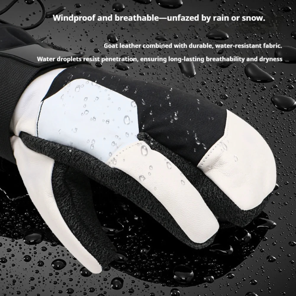 Guantes de esquí con protección integrada para la muñeca, guantes de esquí de invierno, material de aramida resistente al desgaste, para snowboard, para hombres y mujeres, guantes térmicos para esquí en la nieve.