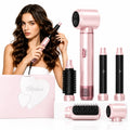 Secador de pelo 5 en 1 ATOPSKINS, color rosa: peine multifuncional para rizar el cabello, con función de peinado y rizado mediante aire caliente.