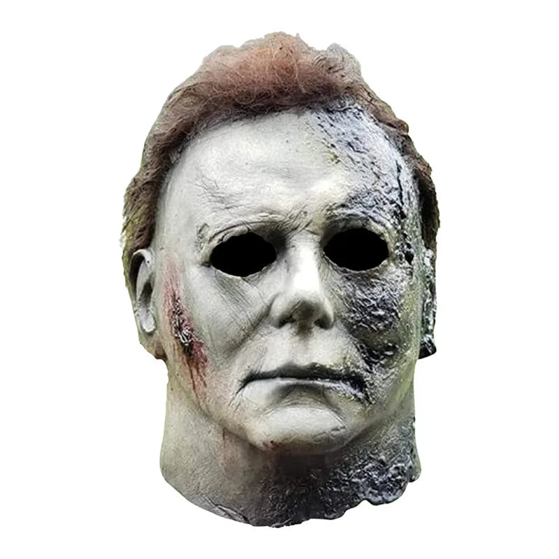 Máscara Halloween Michael Myers Cara Completa Asustadiza Asesino Terrorífica Quemadura Fuego Cicatriz Látex Cosplay Disfraz Fiesta Props Cuchillo