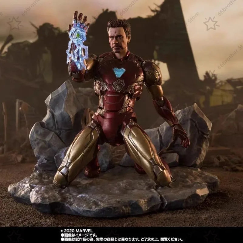 Nuevo en caja Bandai SHF Avengers 4 Final Battle Iron Man MARK85 MK85 Versión con daños de batalla y función de "Finger Snap" Regalo