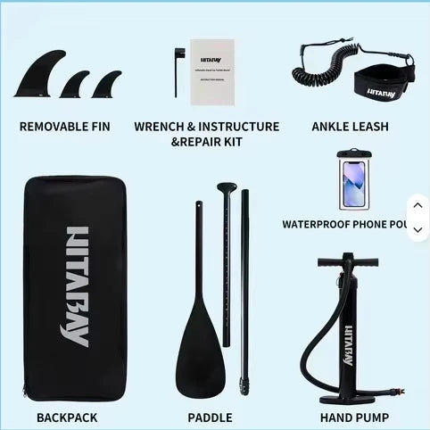 Tabla de Paddle Surf Inflable 310*81.5*13 cm, Antideslizante, Gran Estabilidad, con Accesorios Completos, Ligera y Fácil de Transportar, Ideal para Viajes Familiares, Yoga Acuático, Pesca, Apta para Principiantes