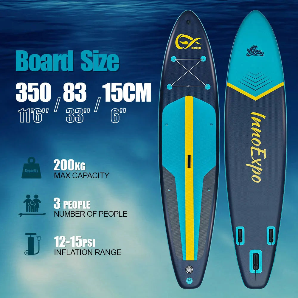 Tabla de Paddle Surf Inflable InnoExpo de 350 cm, Tabla de Surf, Tabla de SUP, Antideslizante, para Deportes Acuáticos, Tabla de Paddle Surf ISUP