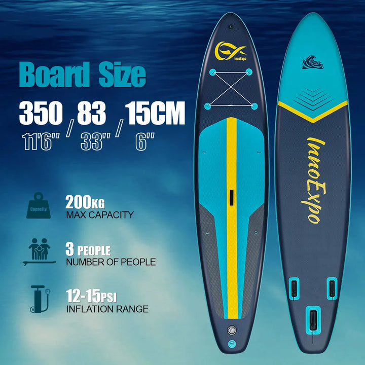 Tabla de Paddle Surf Inflable InnoExpo de 350 cm, Tabla de Surf, Tabla de SUP, Antideslizante, para Deportes Acuáticos, Tabla de Paddle Surf ISUP