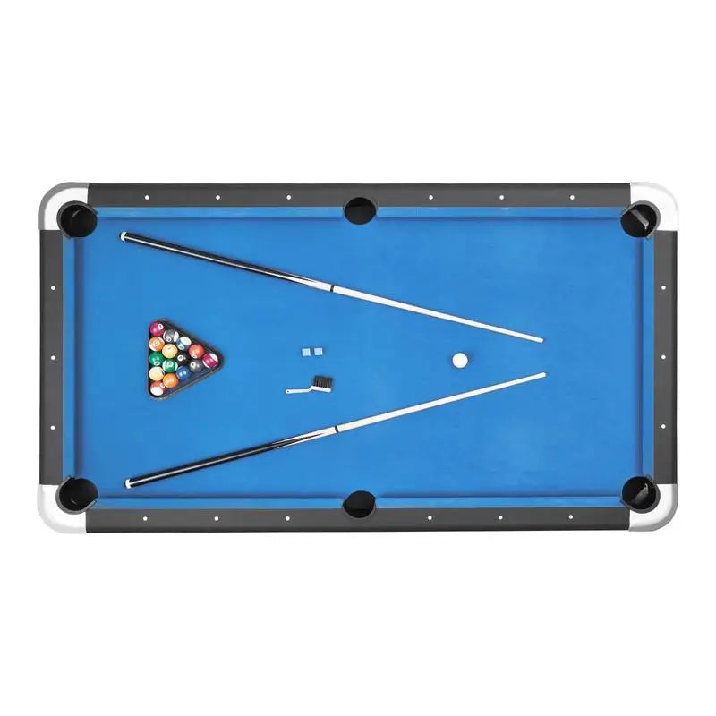 Mesa de billar profesional para el hogar de 84", superficie de juego de 7 pies de MDF/alternativa a pizarra, marco de acero con recubrimiento en polvo, paño de lana y nailon azul de calidad de torneo, paquete inicial completo