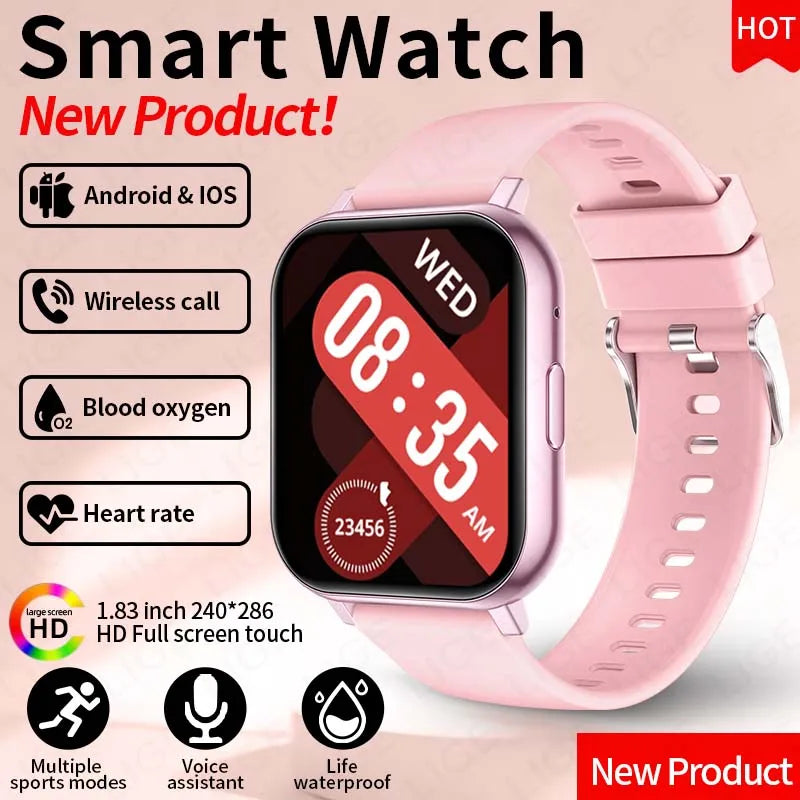 LIGE Nuevo reloj inteligente con llamadas BT para mujer, monitoreo de salud, resistente al agua IP68, notificaciones inteligentes y asistente de voz para hombre