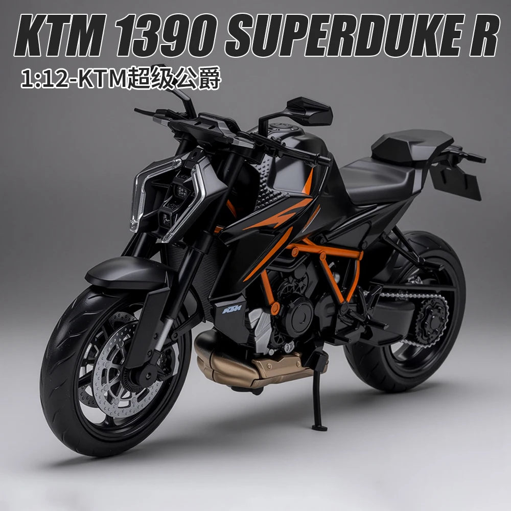 NEW 1/12 KTM RC1390 1390 Motorcycle Model Toy Vehicle Collection Autobike Shork-Absorber Off Road Autocycle Toys Car