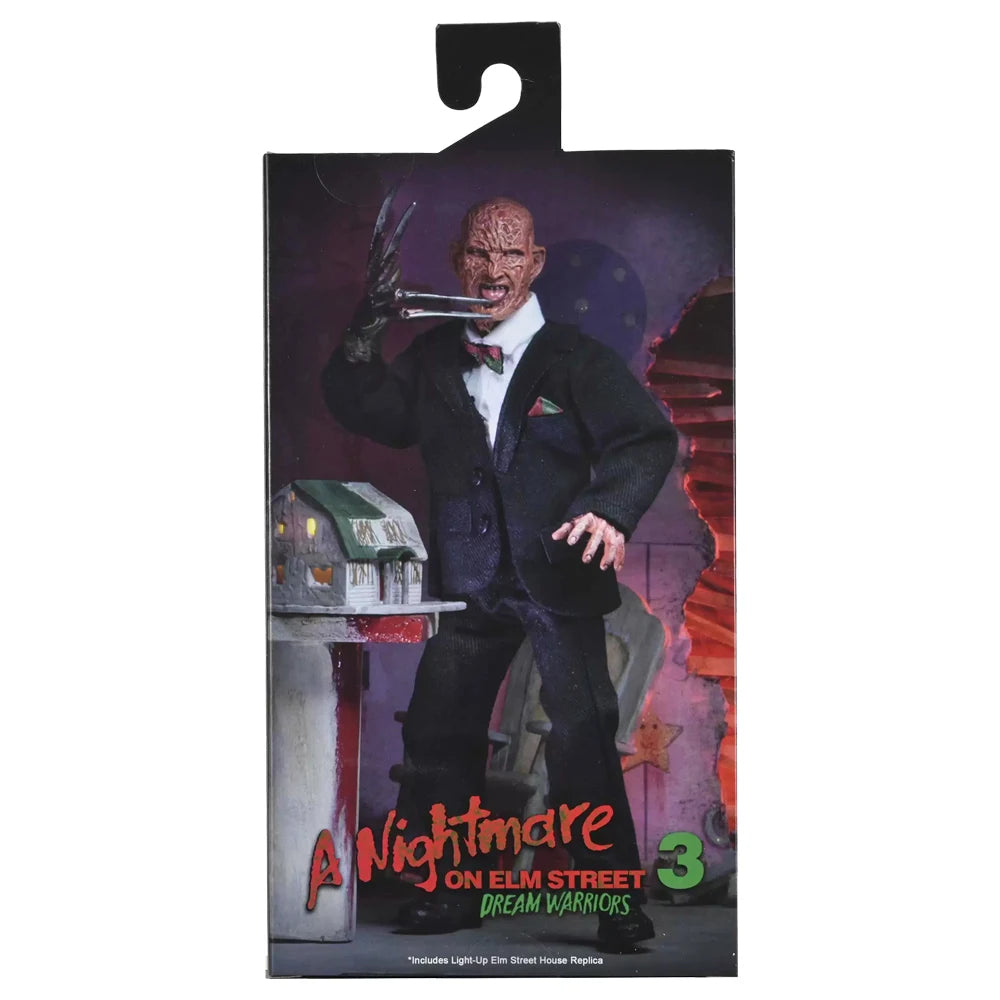 Figura de acción NECA Tuxedo Freddy de 8 pulgadas, modelo de la película A Nightmare on Elm Street 3, muñeco de Freddy, juguetes de terror, kit de garaje.
