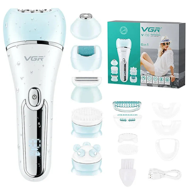 VGR-depiladora eléctrica para mujer, afeitadora femenina, depilación corporal para piernas, labio, barbilla, recortador de Bikini, utensilio para eliminar el vello Facial