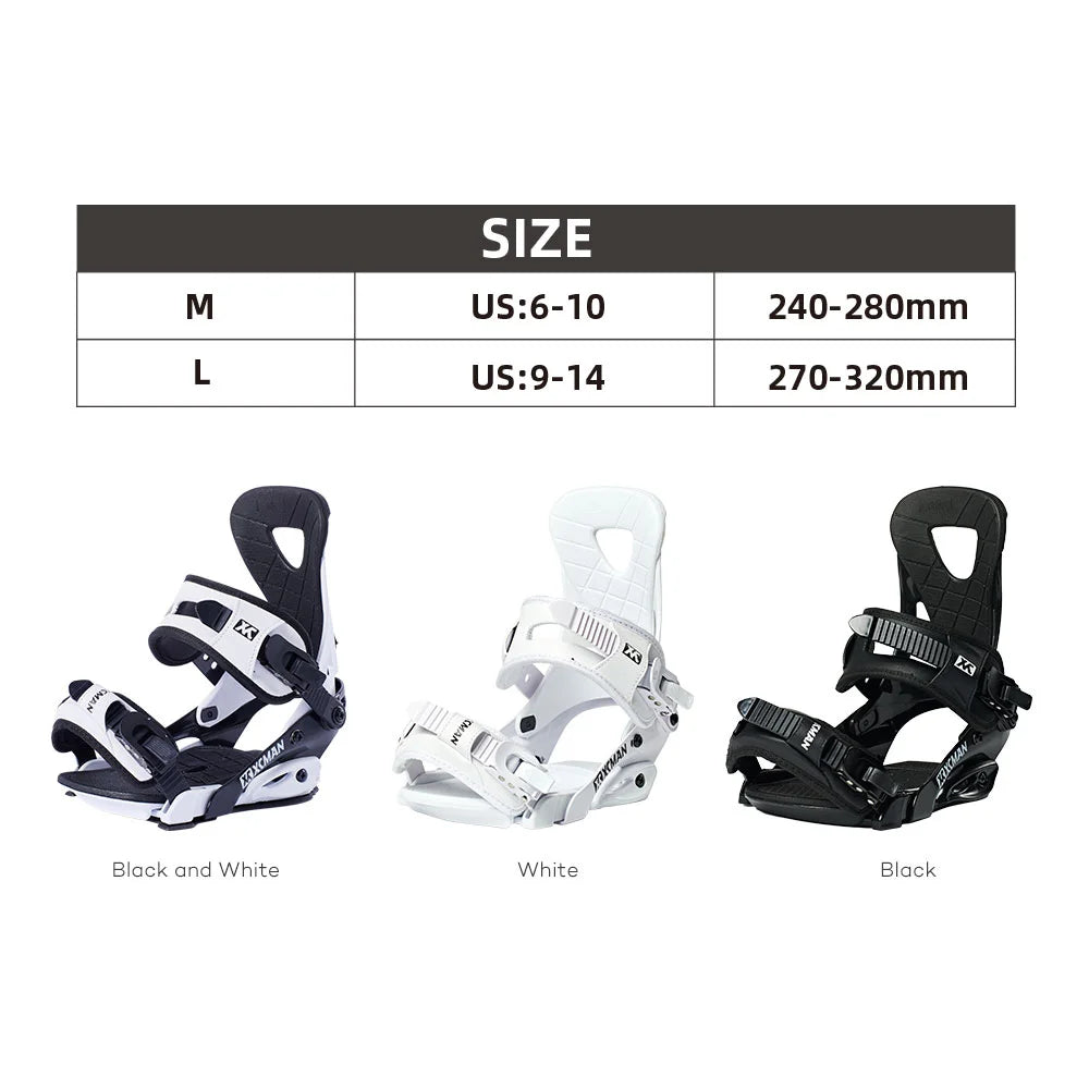 Fijaciones de Snowboard Union Ligeras y Ajustables, Color Blanco